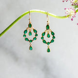 Dream Catcher Earrings in Green Onyx from Memara