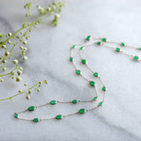 Marilyn Necklace in Silver with Green Onyx