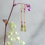 Kiki Necklace in Peridot and Pink Tourmaline & with Matching Kiki Dual Earrings