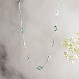 Marilyn Necklace in Silver with Aqua Chalcedony