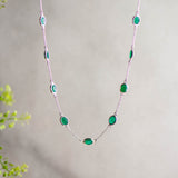 Marilyn Necklace in Silver with Green Onyx