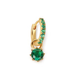 Emerald Dazzle Drops with Emerald Charm Hoops