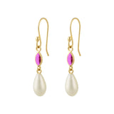 Bridgerton Drop in Gold with Pink Zirconia