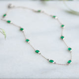 Marilyn Necklace in Silver with Green Onyx