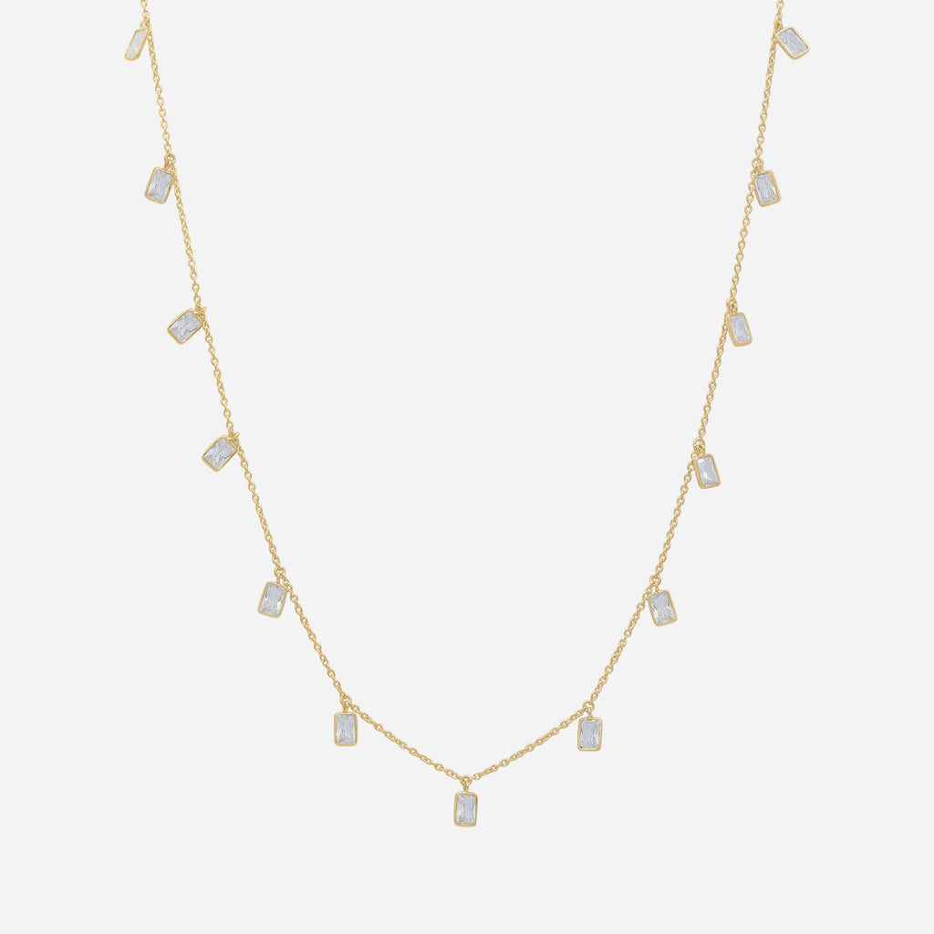 Tiggy Necklace in Gold with Zirconia Gemstones