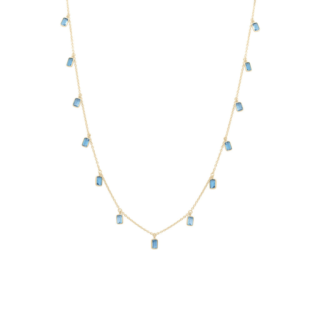 Tiggy Necklace in Gold and London Blue Topaz