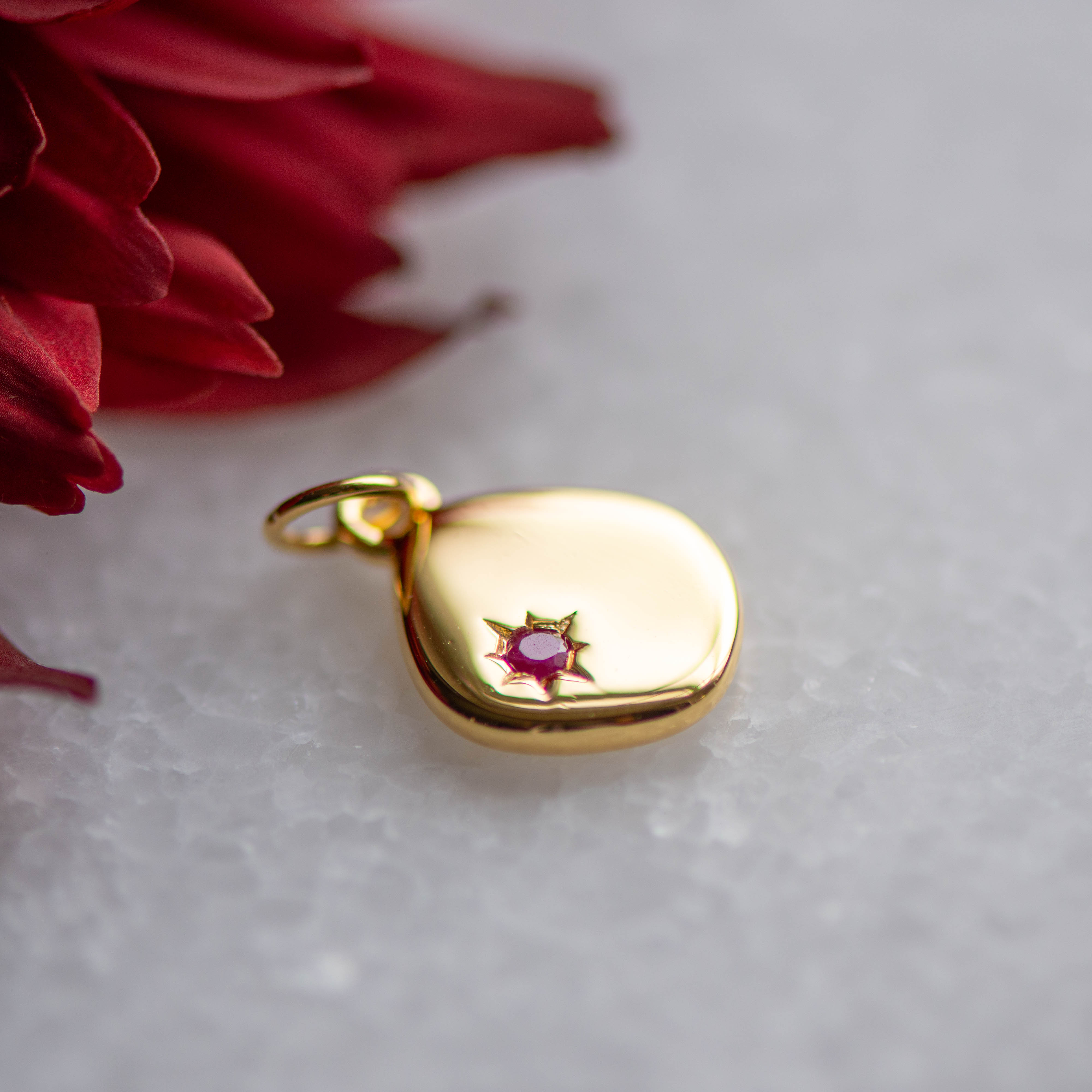 July Birthstone - Ruby Pendant in Gold