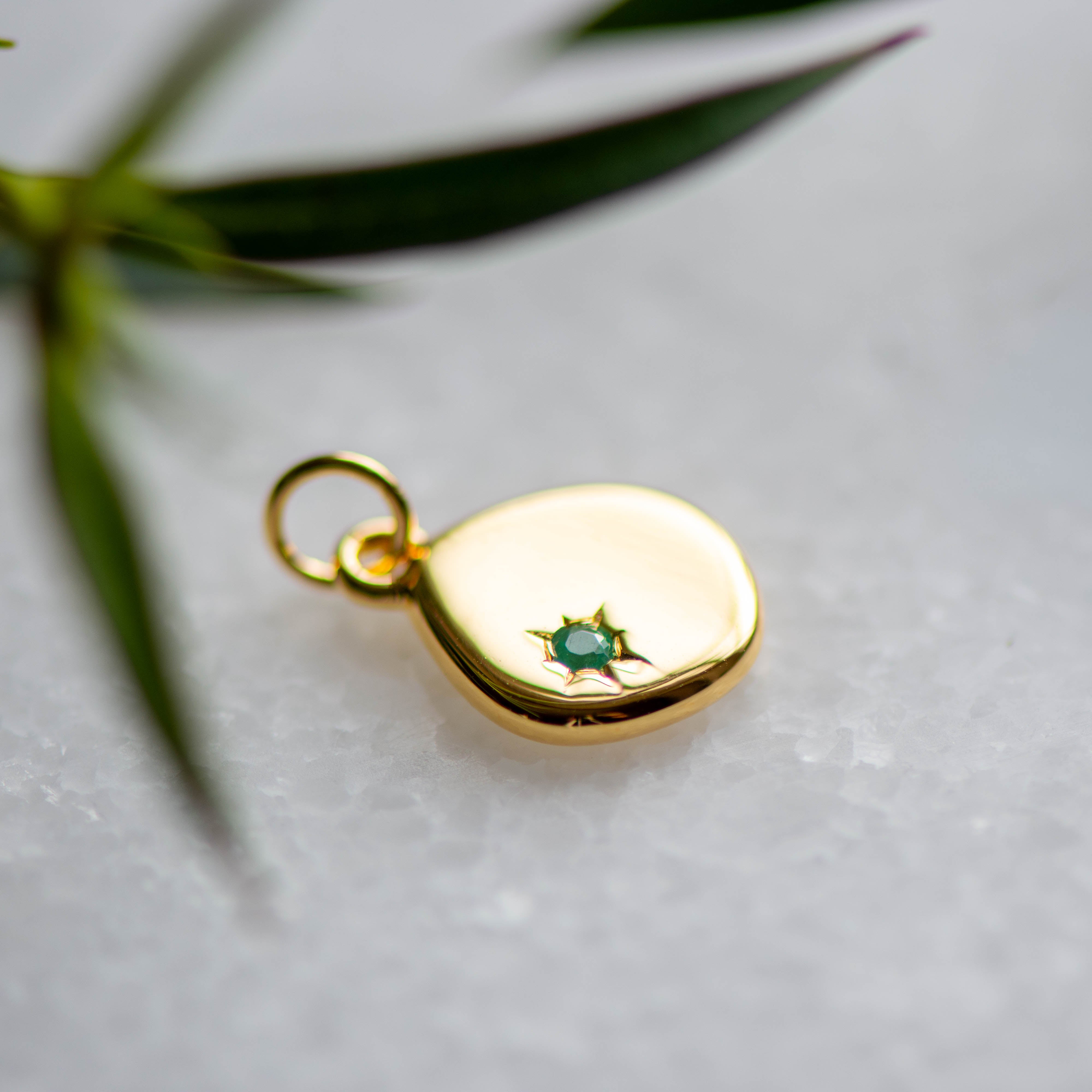 May Birthstone - Emerald Pendant in Gold