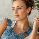 Marilyn's Muse Necklace in Silver with Aqua Chalcedony