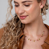 Floret Necklace in Peridot Pink, Tourmaline and Prehnite