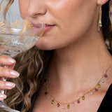 Floret Necklace in Peridot Pink, Tourmaline and Prehnite