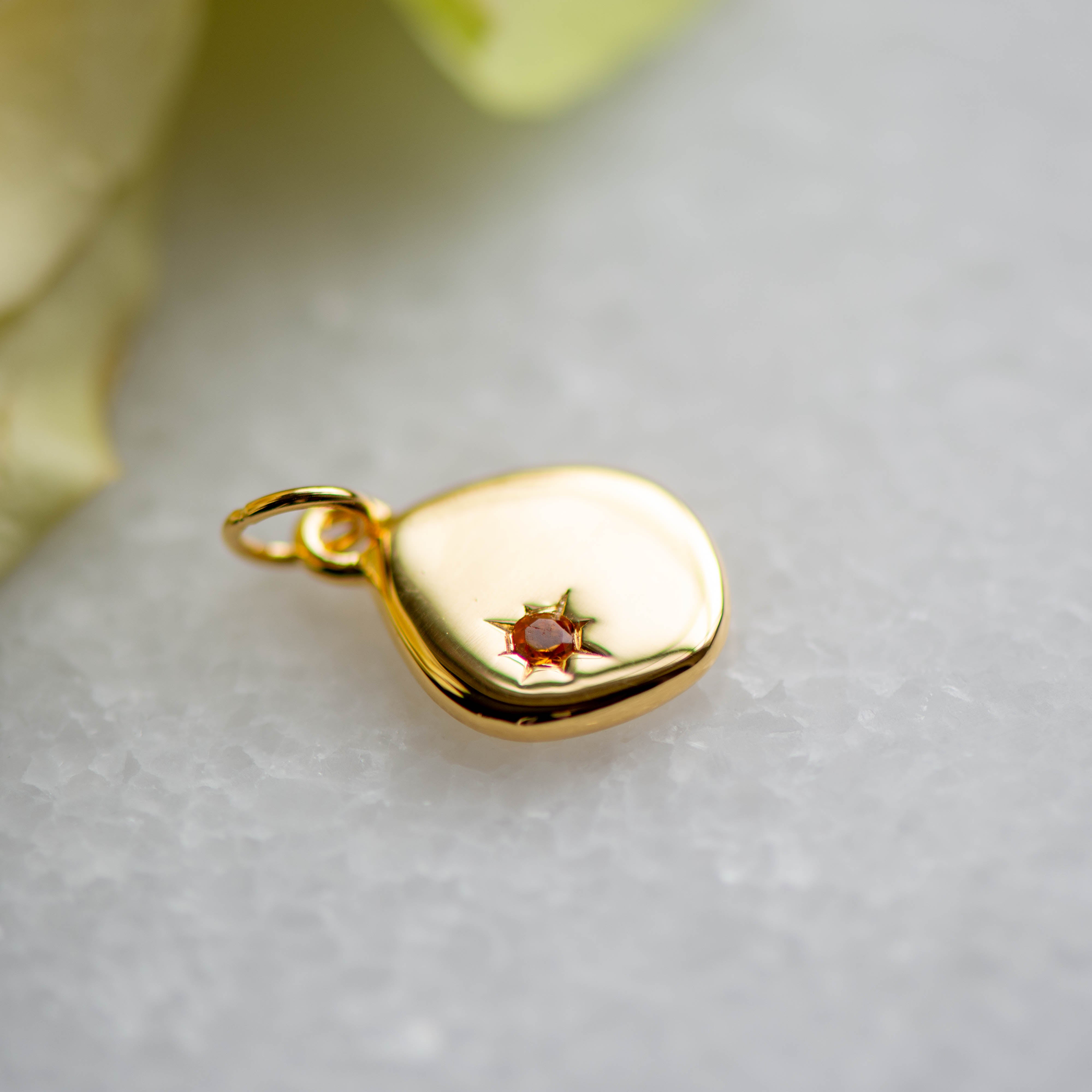 November Birthstone - Citrine Pendant in Gold