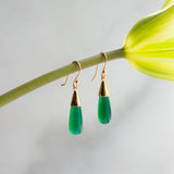 Oasis Drop Earring in Gold and Green Onyx