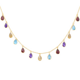 Pear Drop Necklace in Citrine, Garnet, Amethyst and Swiss Blue Topaz