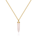 rose quartz charm gold pendant from memara