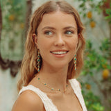 Marilyn Necklace and Cascade Earrings in Gold with Green Onyx