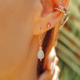 Juniper Drops in Aqua chalcedony and Ruby zirconia