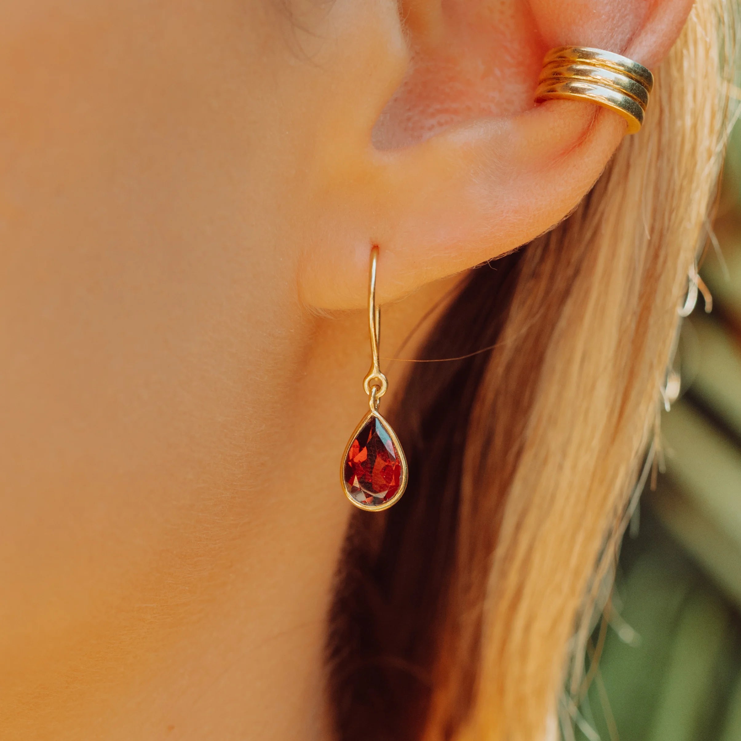 Drop Earrings Gold Earrings Under 12000 Shop Garnet Tear Gold Drop