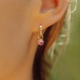 Pink Dazzle Drops with Classic Charm Hoops