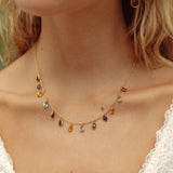 Pear Drop Necklace in Citrine, Garnet, Amethyst and Swiss Blue Topaz