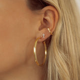Cross studs with white Cubic Zirconia