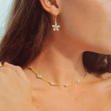 Aqua Chalcedony Blossom Drops with Marilyn necklace