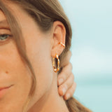 Complete Wave Hoop in Gold with Wave Cuff