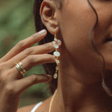 Cascade Earrings in Gold with Moonstone