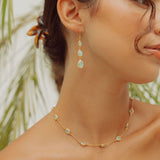 Aqua Chalcedony Radiance drops with Marilyn necklace