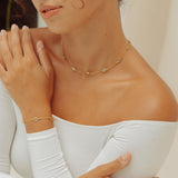 Marilyn Necklace & Bracelet in Gold with Sky Blue Topaz – Jewellery Set