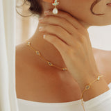 Marilyn Necklace & Bracelet in Gold with Sky Blue Topaz – Jewellery Set