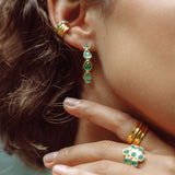 Green Onyx Flower ring