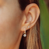 White Zirconia Dazzle Drops with Crystal Charm Hoops