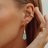 Marilyn Necklace in Aqua Chalcedony paired with the Oasis Drop Earrings
