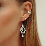 Dream Catcher in Silver with Aqua Chalcedony