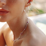 Marilyn Necklace in Silver with Ruby Quartz