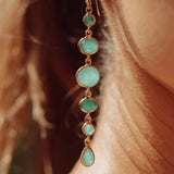 Marilyn Necklace and Cascade Earrings in Gold with Green Onyx