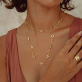 Double Marilyn Necklace in Gold with crystal