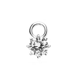 Silver Dazzle Droplet in White Zirconia (without Hoops)