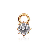 White Zirconia Dazzle Drops with Crystal Charm Hoops