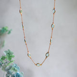 Aqua Chalcedony Blossom Drops with Marilyn necklace