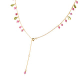Kiki Necklace in Peridot and Pink Tourmaline Necklace Memara 