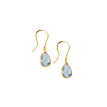 Tear Drop Earring in Gold with Blue Topaz Earring Memara 