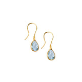 Tear Drop Earring in Gold with Blue Topaz Earring Memara 