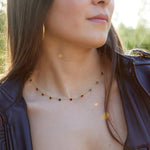 Zaza Necklace in Gold with Garnet Necklace Memara 