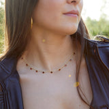 Zaza Necklace in Gold with Garnet Necklace Memara 