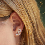 Aquila Studded Ear Jewel in Silver with Zirconia Earring Memara 