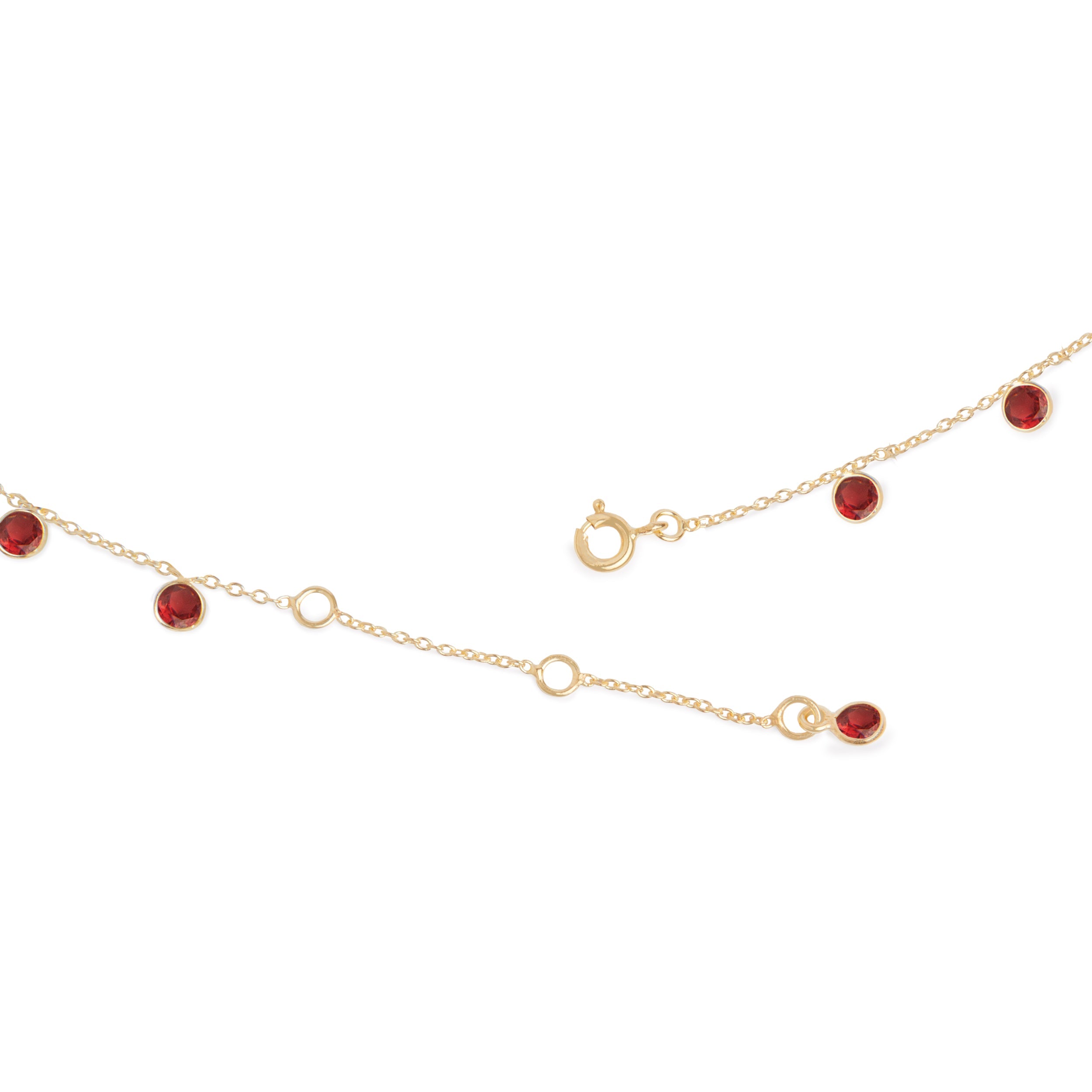 Zaza Necklace in Gold with Garnet Necklace Memara 