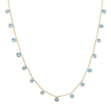 Zaza Necklace in Gold with Sky Blue Topaz