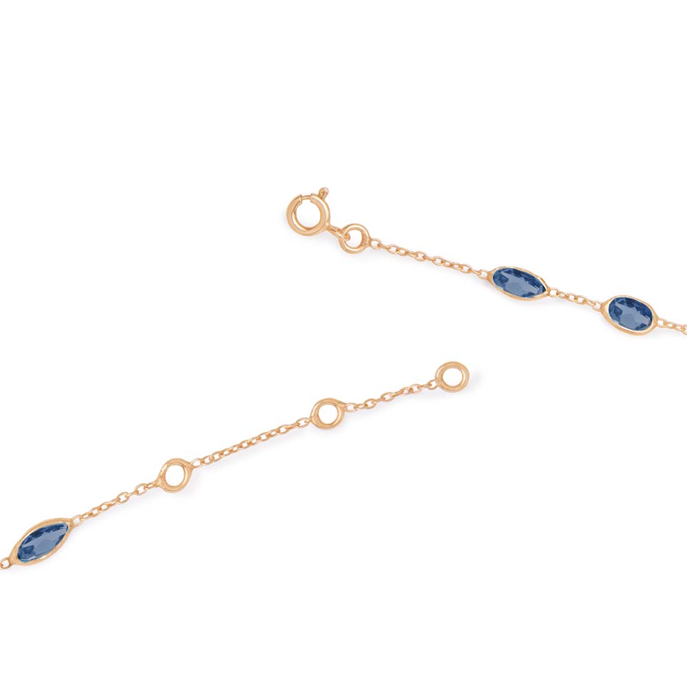 Malike Necklace in Gold and London Blue Topaz Necklace Memara 